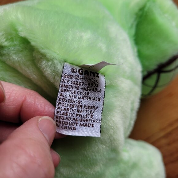 Baby Ganz Bear Plush with Rattle Chocolate Chip Mint Green Brown - Picture 8 of 9